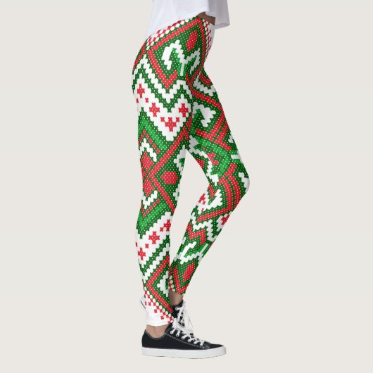 Oogzalig kerstpatroon leggings (Rechts)