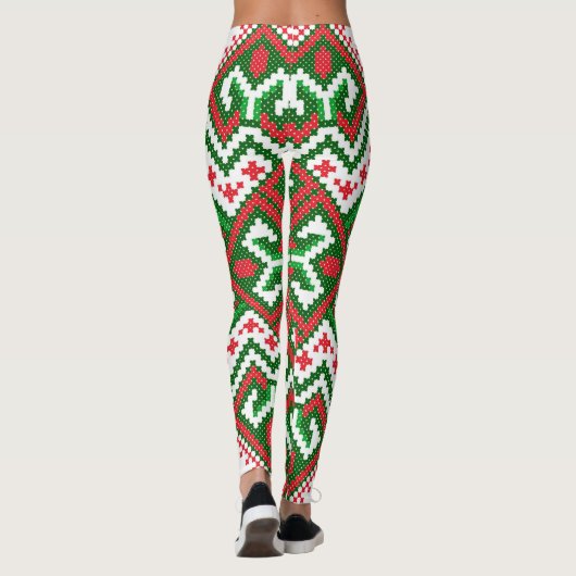 Oogzalig kerstpatroon leggings (Achterkant)