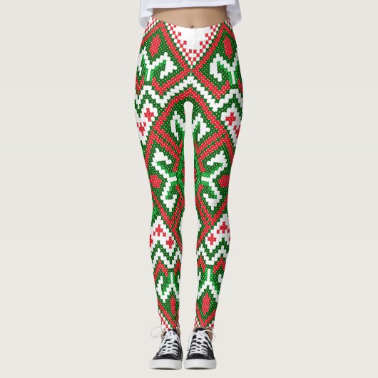 Oogzalig kerstpatroon leggings (Voorkant)