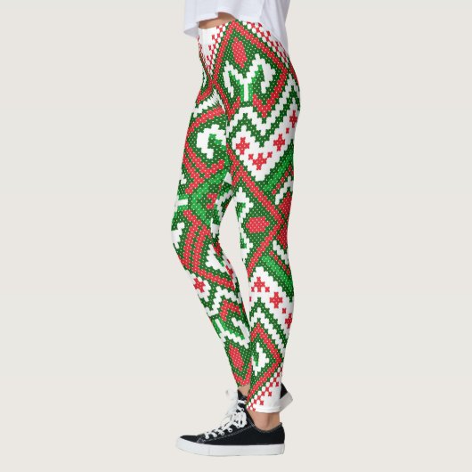 Oogzalig kerstpatroon leggings (Links)