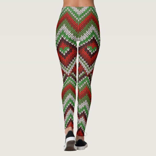 Oogzalig kerstpatroon leggings (Achterkant)