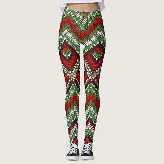 Oogzalig kerstpatroon leggings (Voorkant)