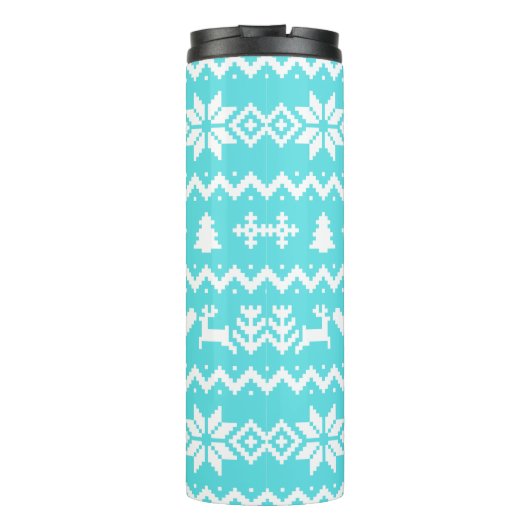 Oogzalig kerstpatroon thermosbeker (Achterkant)
