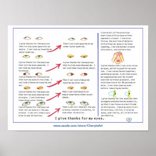 Oogzicht oefent poster uit, ik geef bedankt voor.. (Voorkant)