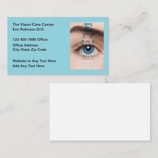 Oogzorg Dokter Vision Center Visitekaartje (Voorkant / Achterkant)
