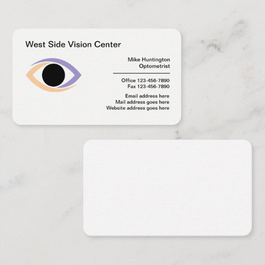 Oogzorg Optometrist Medisch Visitekaartje (Voorkant / Achterkant)