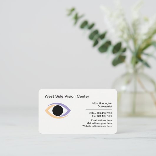 Oogzorg Optometrist Medisch Visitekaartje (Staand voorkant)