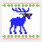 Oogzweet (hiermee omgaan) rendierkerst vierkante sticker (Voorkant)