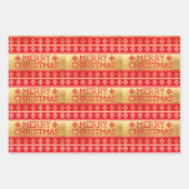 Oogzweet Merry kerstgebreid patroon Inpakpapier Vel (Voorkant 3)