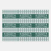 Oogzweet Merry kerstgebreid patroon Inpakpapier Vel (Voorkant 2)