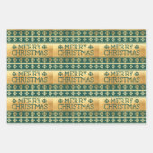 Oogzweet Merry kerstgebreid patroon Inpakpapier Vel (Voorkant)