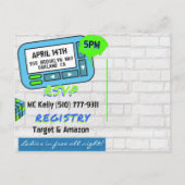 Ooh Baby Baby | Hip Hop Blue en Green Retro Briefkaart (Achterkant)