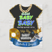Ooh Baby Baby | Hip Hop Blue en Green Retro Briefkaart (Voorkant)