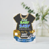 Ooh Baby Baby | Hip Hop Blue en Green Retro Briefkaart (Staand voorkant)