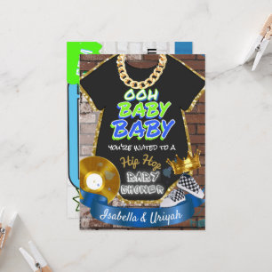 Ooh Baby Baby   Hip Hop Blue en Green Retro Kaart