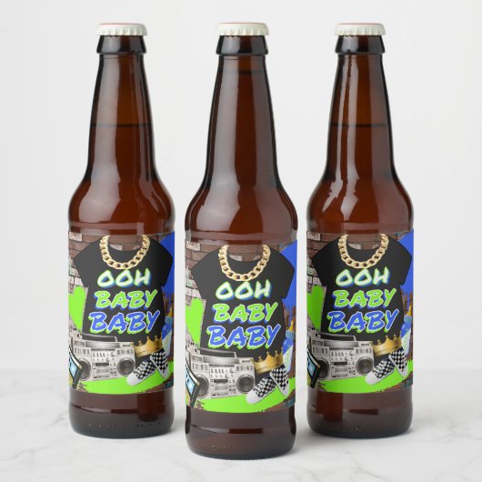 Ooh Baby Baby | Hop Hop Baby shower Bier Etiket (Flessen)