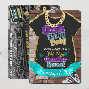 Ooh Baby Baby Paarse en Blauwgroen Hip Hop Gender  Kaart