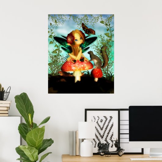 Ooh  Butterfly - Cutie Butterfly Fairy Poster (Thuiskantoor)