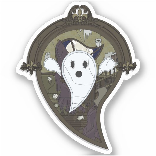 Ooh de Ghost Contour Sticker (Voorkant)