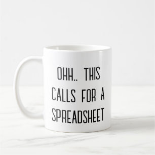 Ooh, dit vraagt om een spreadsheet, data-analist p koffiemok