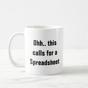 Ooh dit vraagt om een spreadsheet, grappig CPA-cad Koffiemok