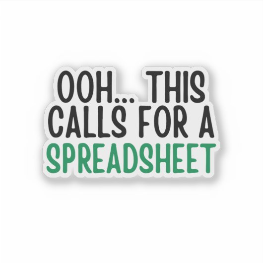 Ooh. Dit vraagt om een spreadsheet, grappige boekh Sticker (Voorkant)
