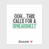 Ooh. Dit vraagt om een spreadsheet, grappige boekh Sticker (Vel)