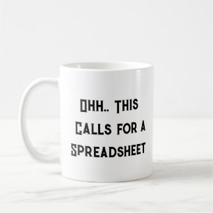 Ooh dit vraagt om een spreadsheet, grappige freela koffiemok