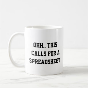 Ooh dit vraagt om een spreadsheet, grappige nerds koffiemok