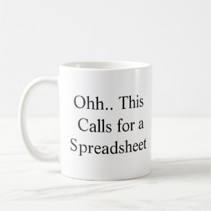 Ooh dit vraagt om een spreadsheet, grappige remote koffiemok