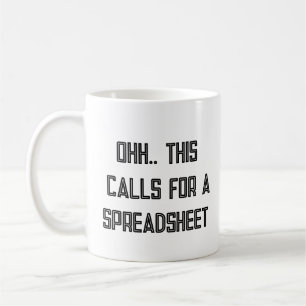Ooh, dit vraagt om een spreadsheet, nerd cadeau koffiemok