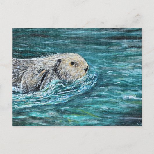 Ooh Goody Lunchtime Zee Otter Painting Briefkaart (Voorkant)