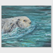 Ooh Goody Lunchtime Zee Otter Painting Cadeaupapier (Vlak)