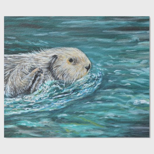 Ooh Goody Lunchtime Zee Otter Painting Cadeaupapier (Vlak)