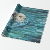 Ooh Goody Lunchtime Zee Otter Painting Cadeaupapier (Uitgerold)