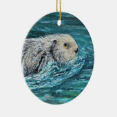 Ooh Goody Lunchtime Zee Otter Painting Keramisch Ornament (Rechts)