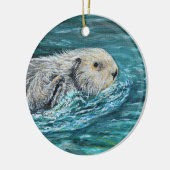 Ooh Goody Lunchtime Zee Otter Painting Keramisch Ornament (Links)