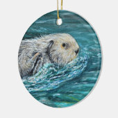 Ooh Goody Lunchtime Zee Otter Painting Keramisch Ornament (Links)
