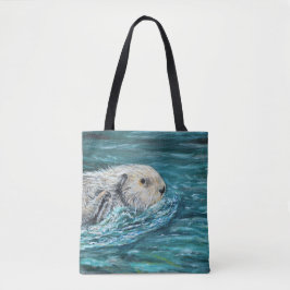 Ooh Goody Lunchtime Zee Otter Painting Tote Bag