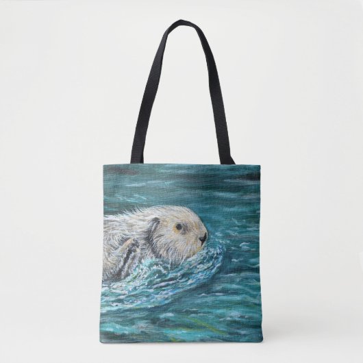 Ooh Goody Lunchtime Zee Otter Painting Tote Bag (Voorkant)