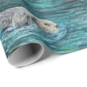 Ooh Goody Lunchtime Zee Otter Painting Wrapping Pa Cadeaupapier (Rol Hoek)