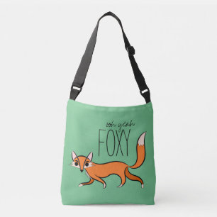 Ooh Ja Foxy Cute Fox Slogan Crossbody Tas