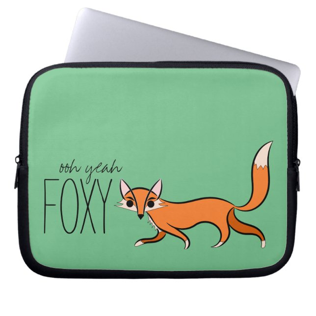 Ooh Ja Foxy Cute Fox Slogan Laptop Sleeve (Voorkant)