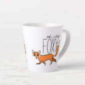 Ooh Ja Foxy Cute Fox Slogan Latte Mok (Rechterhoek)