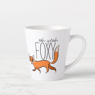 Ooh Ja Foxy Cute Fox Slogan Latte Mok
