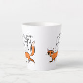 Ooh Ja Foxy Cute Fox Slogan Latte Mok (Voorkant)