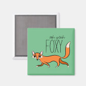 Ooh Ja Foxy Cute Fox Slogan Magneet (Voorkant / Achterkant)