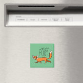 Ooh Ja Foxy Cute Fox Slogan Magneet (Insitu (Vaatwasser))