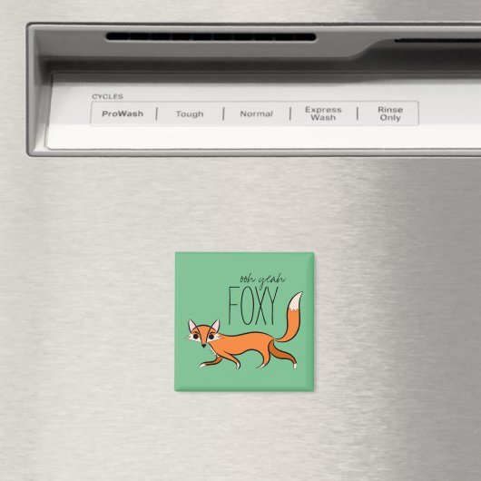 Ooh Ja Foxy Cute Fox Slogan Magneet (Insitu (Vaatwasser))