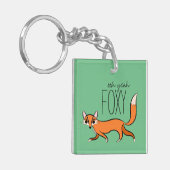 Ooh Ja Foxy Cute Fox Slogan Sleutelhanger (Voorkant Links)